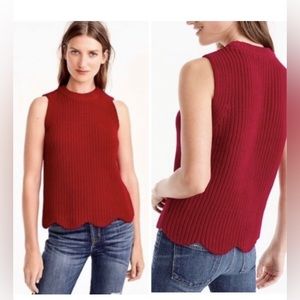 J.CREW CHUNKY KNIT SCALLOPED TOP VEST SIZE SMALL